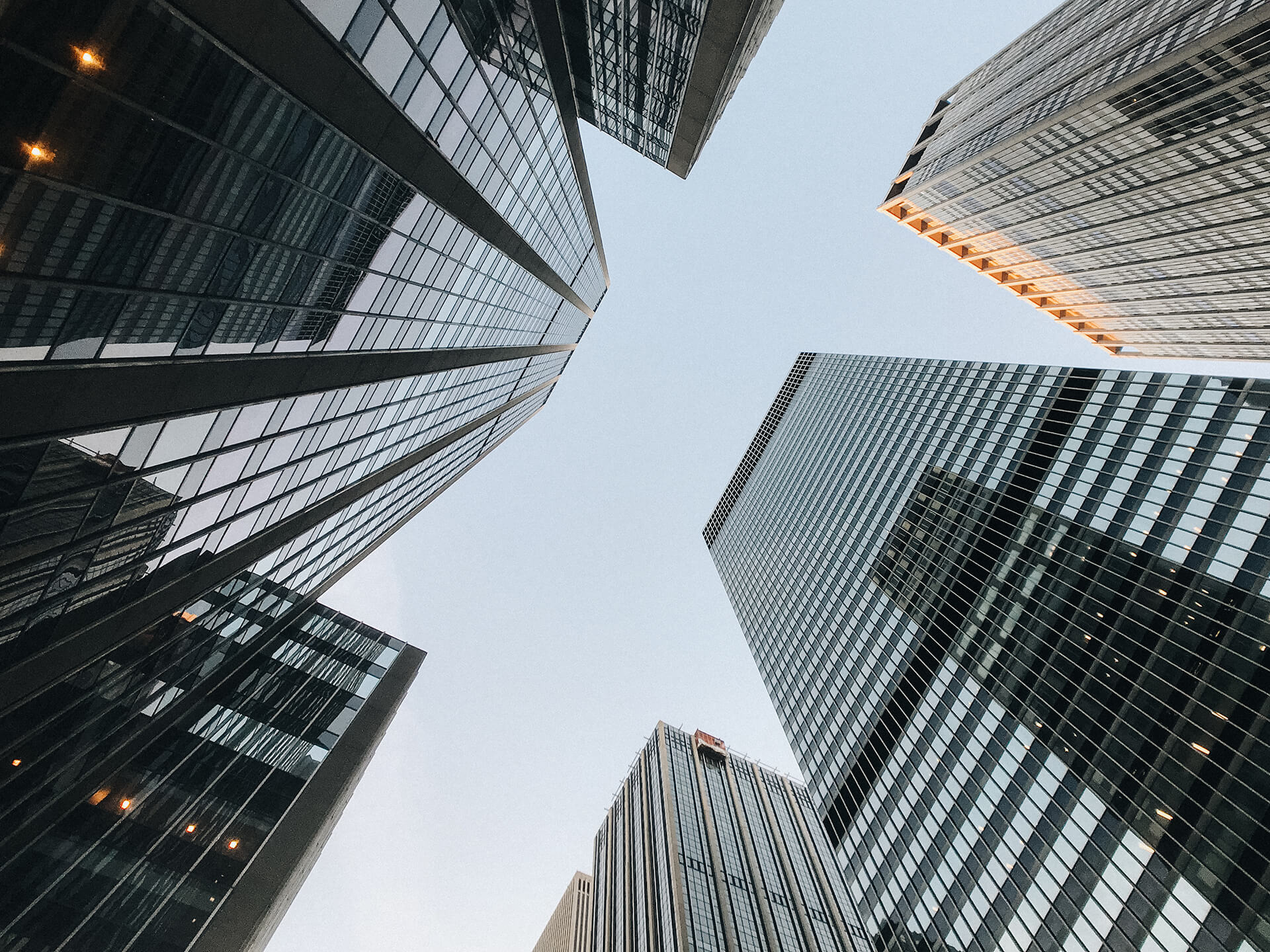 Upward View Of City Buildings